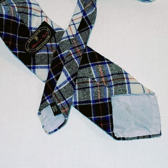 Vintage Alderman Reed Plaid Wool Neck Tie-Designer Collection-Prep-Classic - Picture 4 of 6